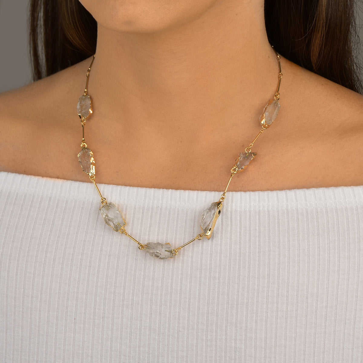 Colar de cristal de pedra natural