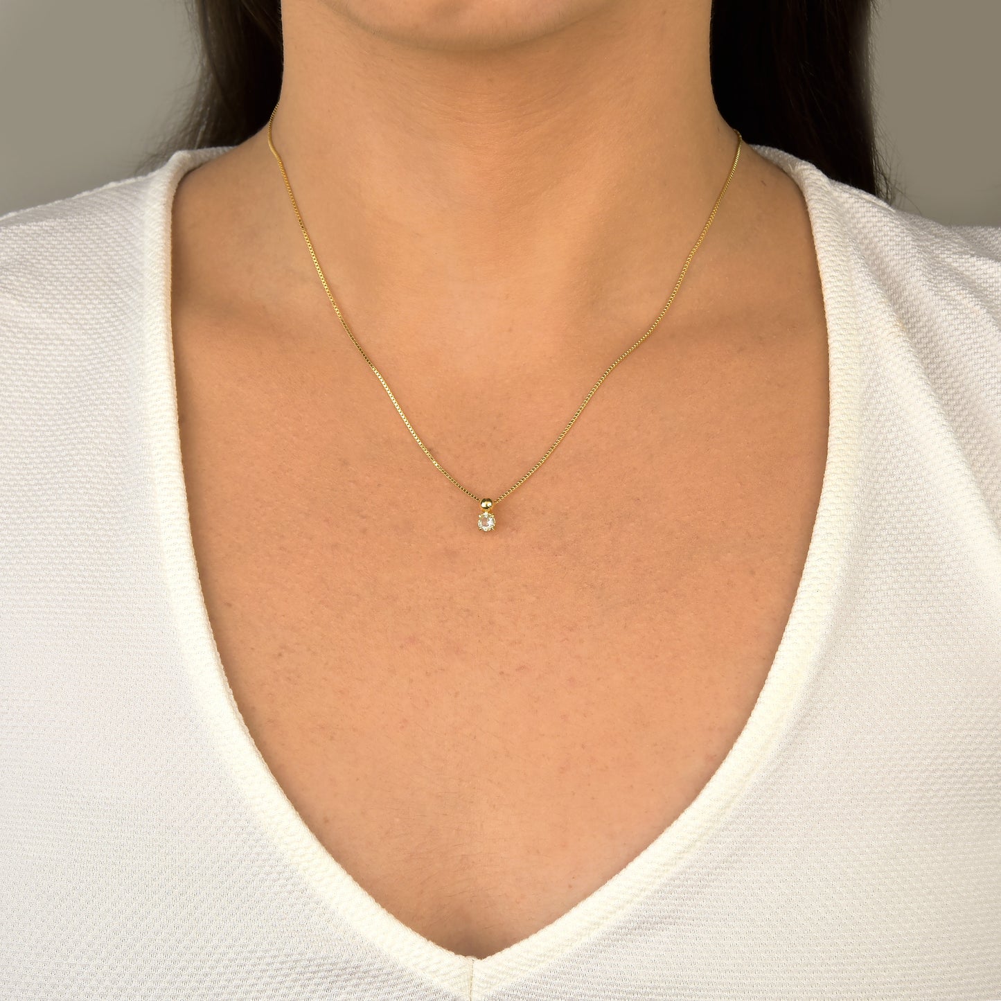 Colar de gota de prasiolita facetada