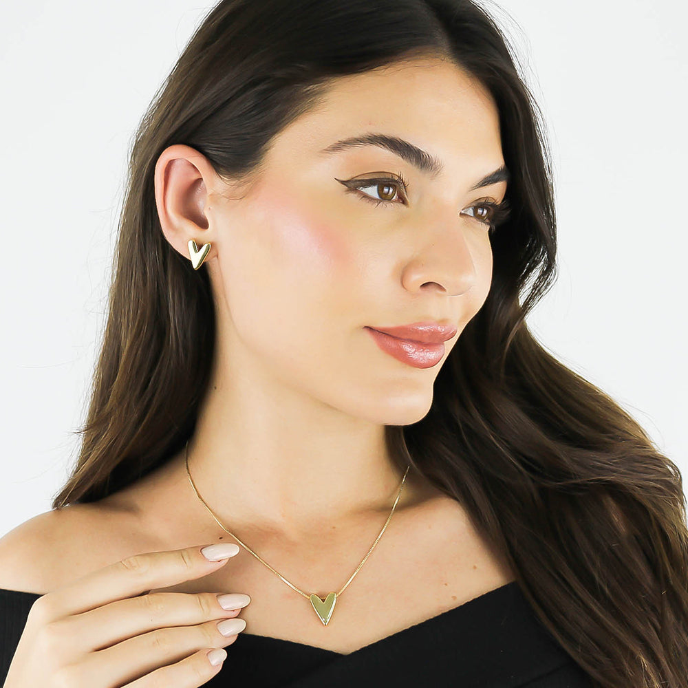 V Shaped Heart Necklace